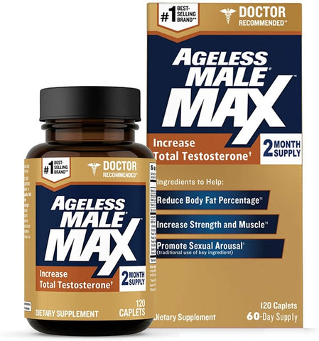 New Vitality Ageless Male Max Total Testosterone Booster 120 Capsules