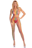 Roy G. Biv 2 Pc Bodystocking - One Size - Rainbow