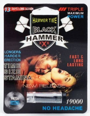 Black Hammer 19000 Triple Maximum Power Male Enhancer Black Pill