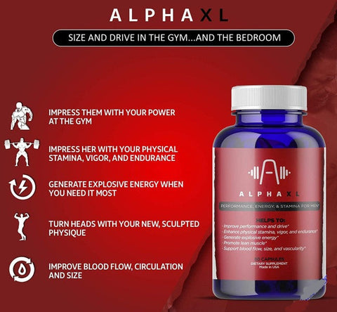 Alpha XL Male Performance Energy Stamina Booster Supplement 60 Capsule