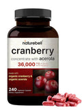 NatureBell Organic Cranberry Pills Acerola Urinary Tract Health Support 240 Capsules