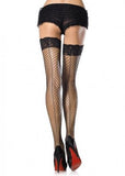 Stay Up Lace Top Thigh Highs With Backseam - One Size - Black