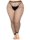 Industrial Net Footless Tights - 1x/2x - Black