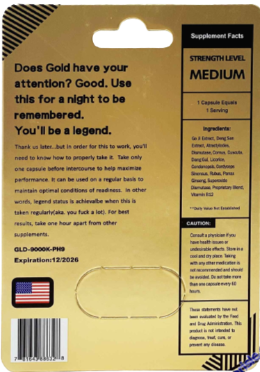 Gold 9000K Male Sexual Enhancement Pills