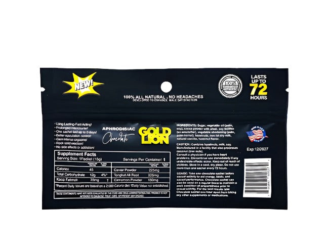 Gold Lion Aphrodisiac Chocolate Male Enhancement Sachet