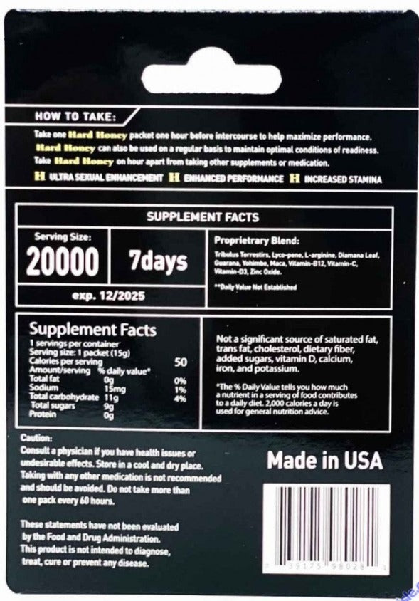 Hard 20000 Honey Pack Male Enhancement