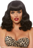 16 Inch Retro Curly Bob Wig - Black