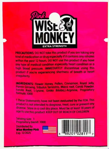 Wise Monkey Pink Jelly Female Vaginal Lubrication Sachet