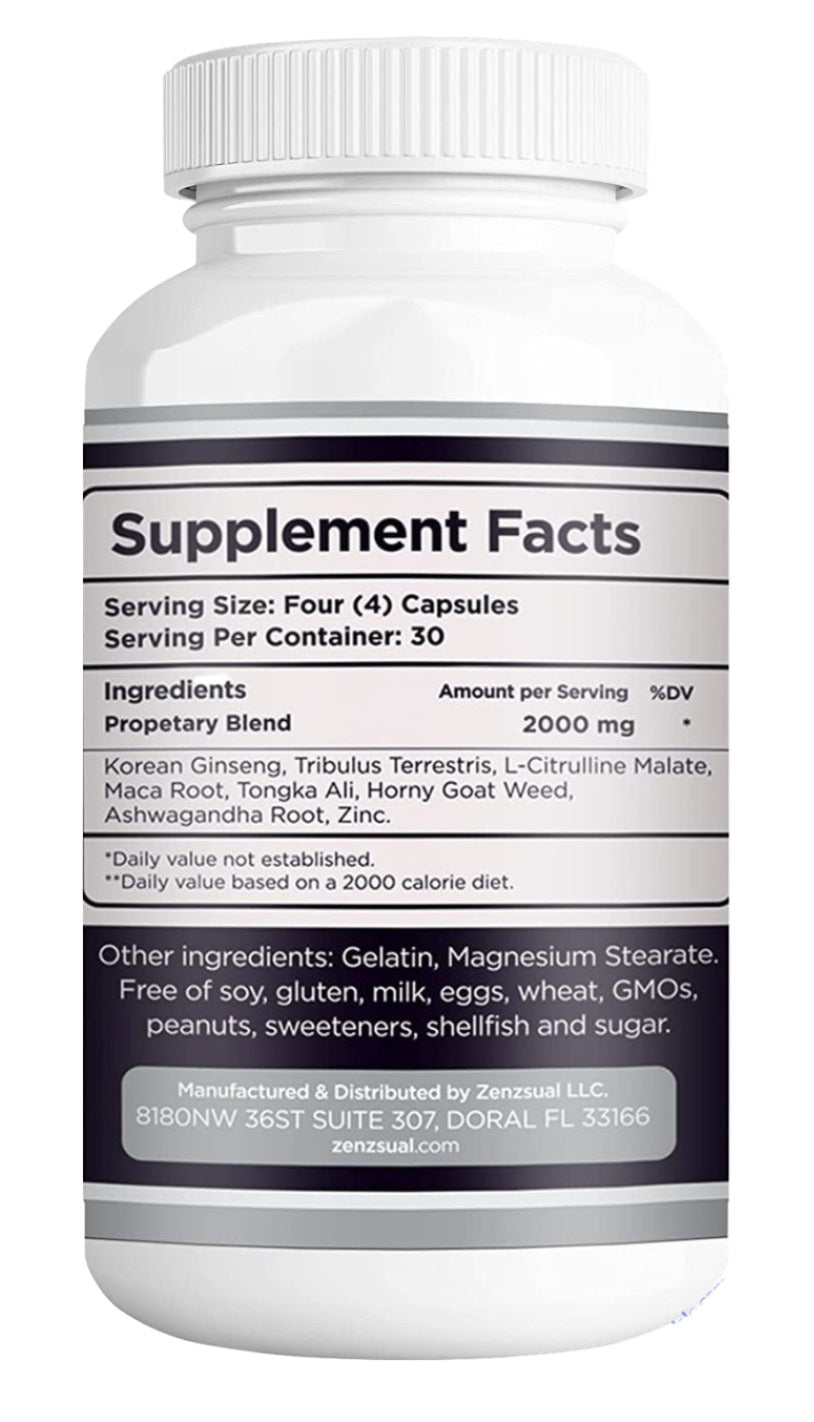 Zenzsual LibiZenzs Men Enhancer Booster 120 Capsules