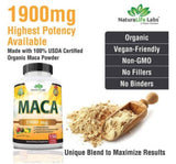 Organic Peruvian Maca Root 1900MG 150 Pure Vegan Pills Gelatinized