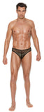 Men's Fishnet Thong Back Brief - Large/xlarge - Black