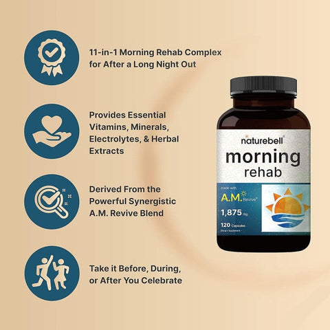 NatureBell Morning Rehab 11 in 1 Capsules Liver Detox & Hydration 120 Pills