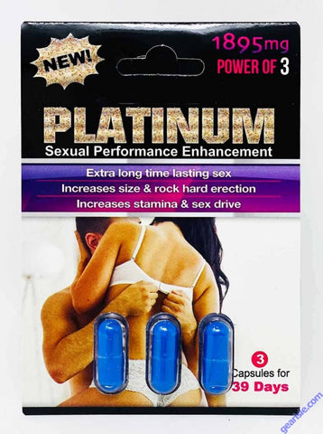 New Platinum 1895mg 39 Days Male Enhancement 3 Pills Pack