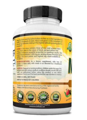 Organic Peruvian Maca Root 1900MG 150 Pure Vegan Pills Gelatinized