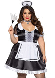 Plus Classic French Maid Costume - 3x/4x - Black / White