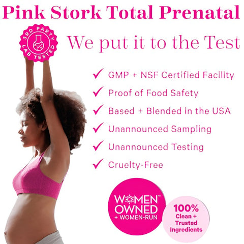 Pink Stork Prenatal Vitamins DHA Folate & Iron 180 Capsules