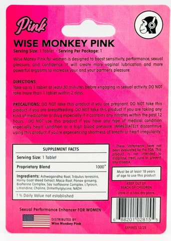 Pink Wise Moneky Extra Strength Female Enhancer Pill