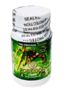 Poseidon Platinum Green 3500mg Male Supplement 6 Pills Bottle