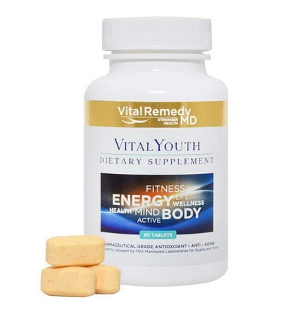 VitalRemedyMD VitalYouth Energy Booster Supplement 60 Tablets