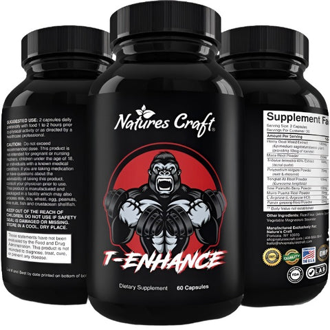 Nature's Craft T Enhance Male Testosterone Booster 60 Capsules