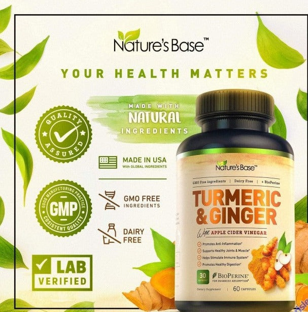 Nature's Base Turmeric Ginger Apple Cider Vinegar GMO Free Supplement