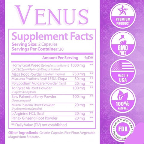 Zealous Venus Female Enhancement Pills 60 Caps
