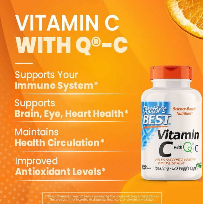 Doctors Best Vitamin C Q-C Supports Immune System 120 Capsules