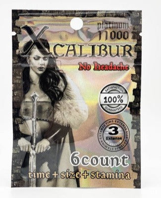 Xcalibur Platinum 11000 Male Enhancement 6 Count Packet