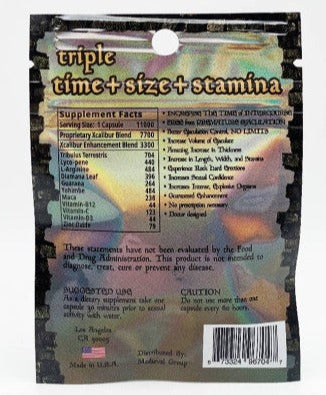 Xcalibur Platinum 11000 Male Enhancement 6 Count Packet