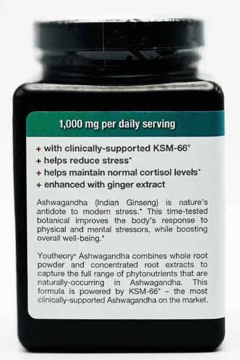 Youtheory Ashwagandha 1000mg Dietary Supplement 150 Pills
