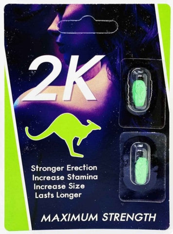 2K Kangaroo Green Male Enhancements Double Pill Pack