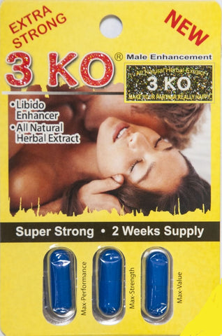 3 KO Blue Male Sexual Libido Enhancer 1000 mg 3 Pill
