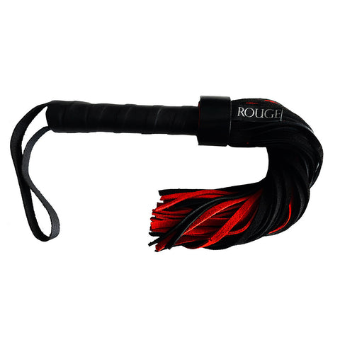 Leather Handle Short Suede Flogger Black/Red