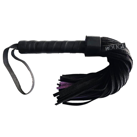 Leather Handle Short Suede Flogger Black/Purple