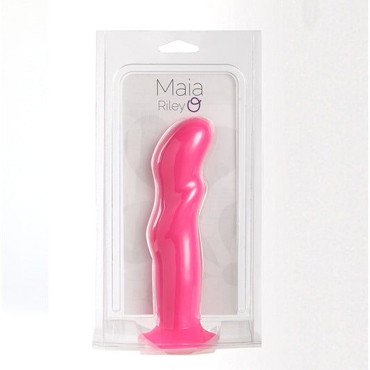 Riley Silicone Swirled Dong Neon Pink