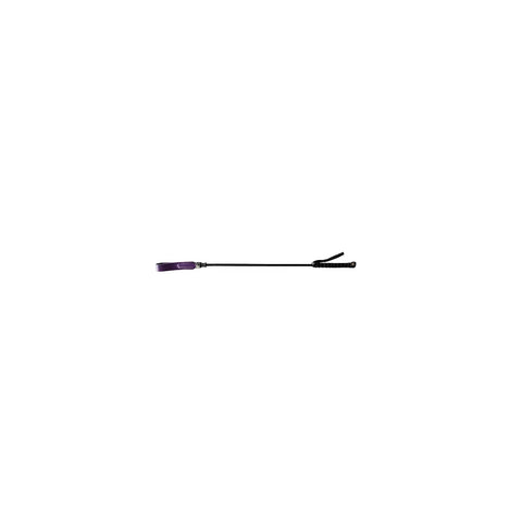 Long Leather Riding Crop Slim Tip Purple