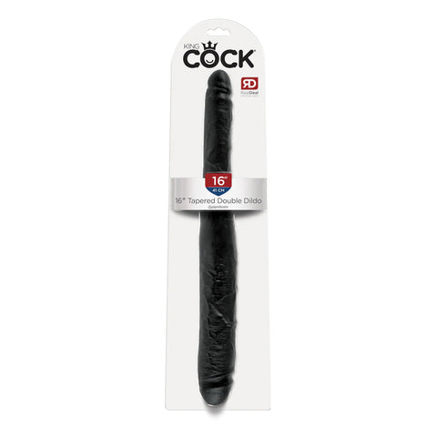 King Cock 16 Inch Tapered Double Dildo Black