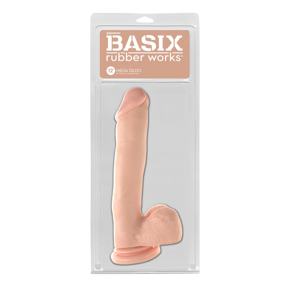 Basix Rubber Worx 12 Inch Mega Dildo Flesh