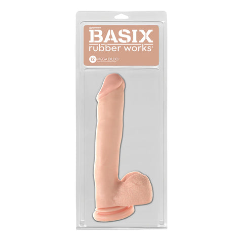 Basix Rubber Worx 12 Inch Mega Dildo Flesh