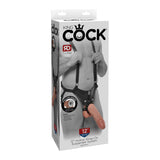 King Cock 12 Inch Hollow Strap-On Suspender System Flesh