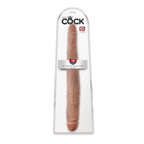 King Cock 16 Inch Tapered Double Dildo Tan