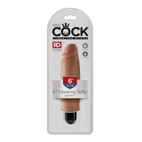 King Cock 6 Inch Vibrating Stiffy Tan