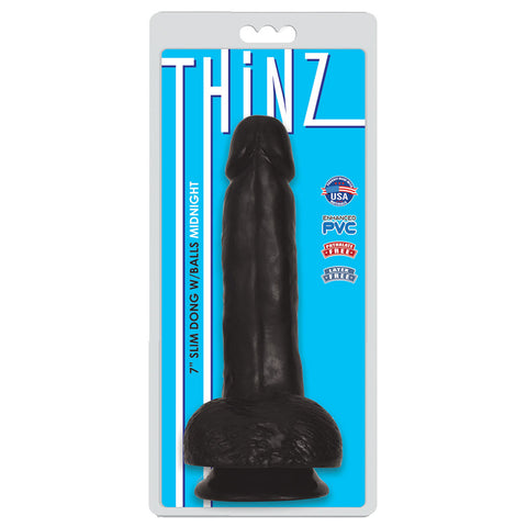 Thinz 7 Inch Slim Dong W/Balls Midnight