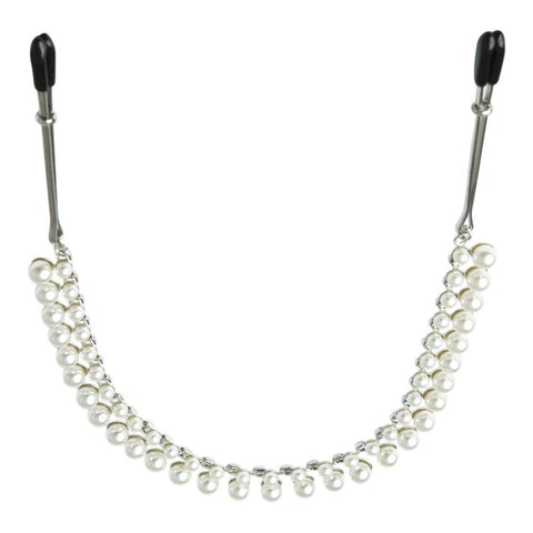 Midnight Pearl Chain Nipple Clips