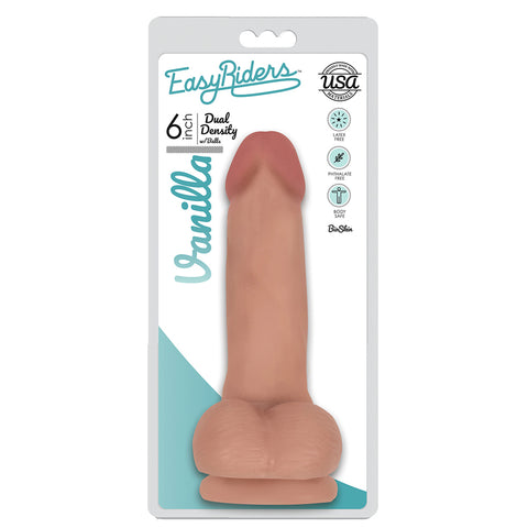 Easy Riders 6 Inch Slim Bioskin Dong With Balls Vanilla