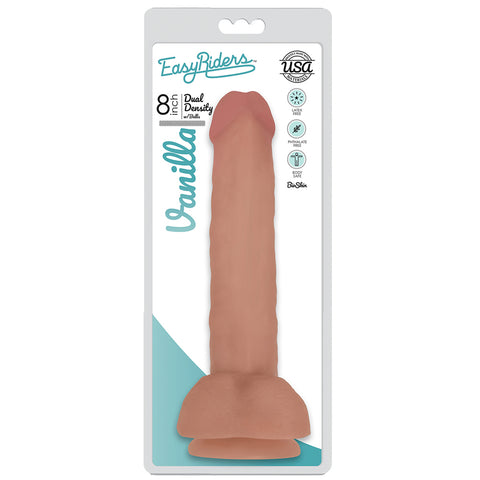 Easy Riders 8 Inch Slim Bioskin Dong With Balls Vanilla