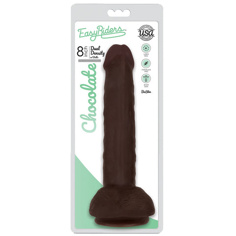 Easy Riders 8 Inch Slim Bioskin Dong With Balls Chocolate