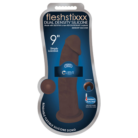 Fleshstixxx 8 Inch Silicone Dildo No Balls Chocolate