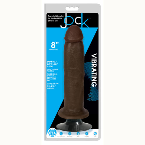 Jock 8 Inch Vibrating Dong No Balls Chocolate