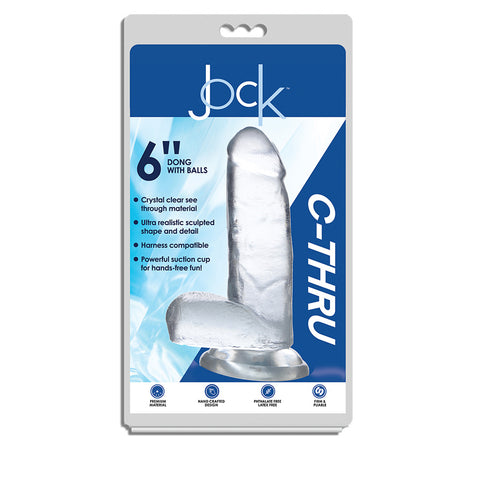 Jock C-Thru 6 Inch Clear Tpe Dildo With Balls